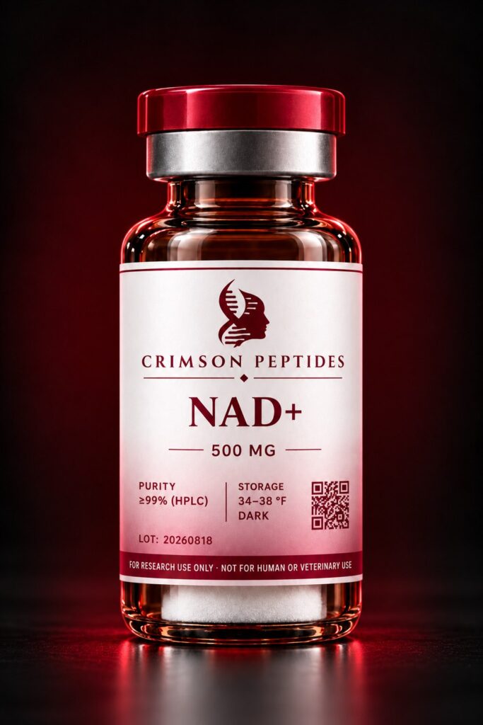 Furtiva Labs NAD+ 500 mg research vial in amber glass